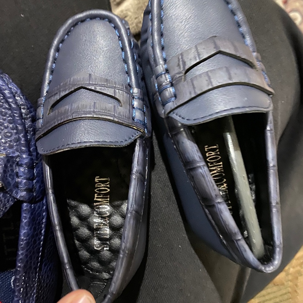 Navy loafers